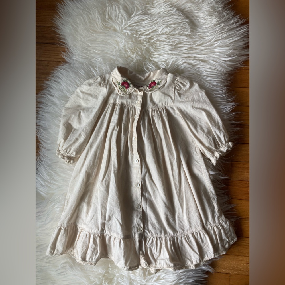 April Cornell Night Dress with Embroidered Collar